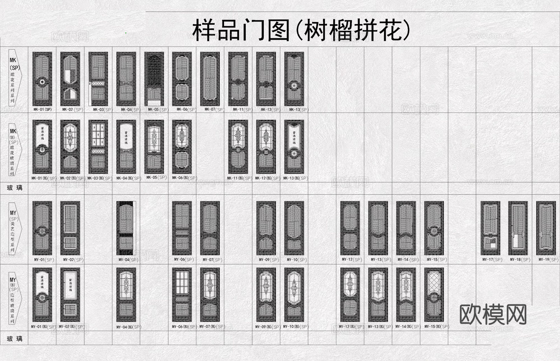 门 单开门 双开门 推拉门 钢化玻璃门 折叠门cad施工图