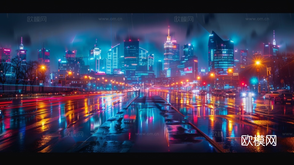 傍晚城市建筑都市風景下載(渲染圖6)