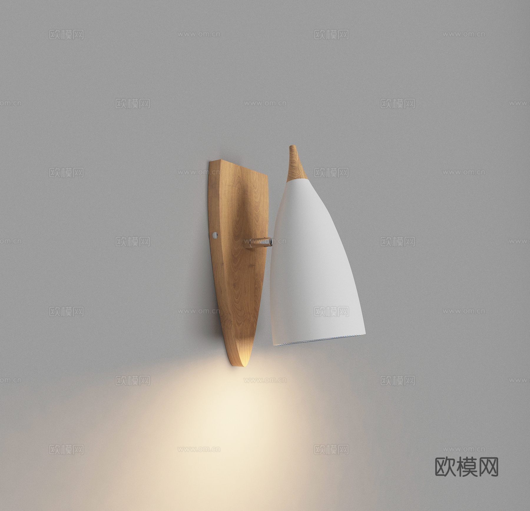 现代原木风壁灯3d模型