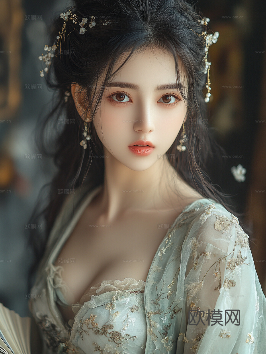 美女人物肖像挂画装饰画
