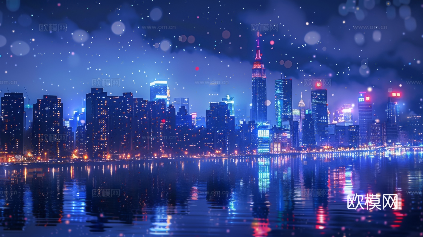 傍晚城市建筑都市风景