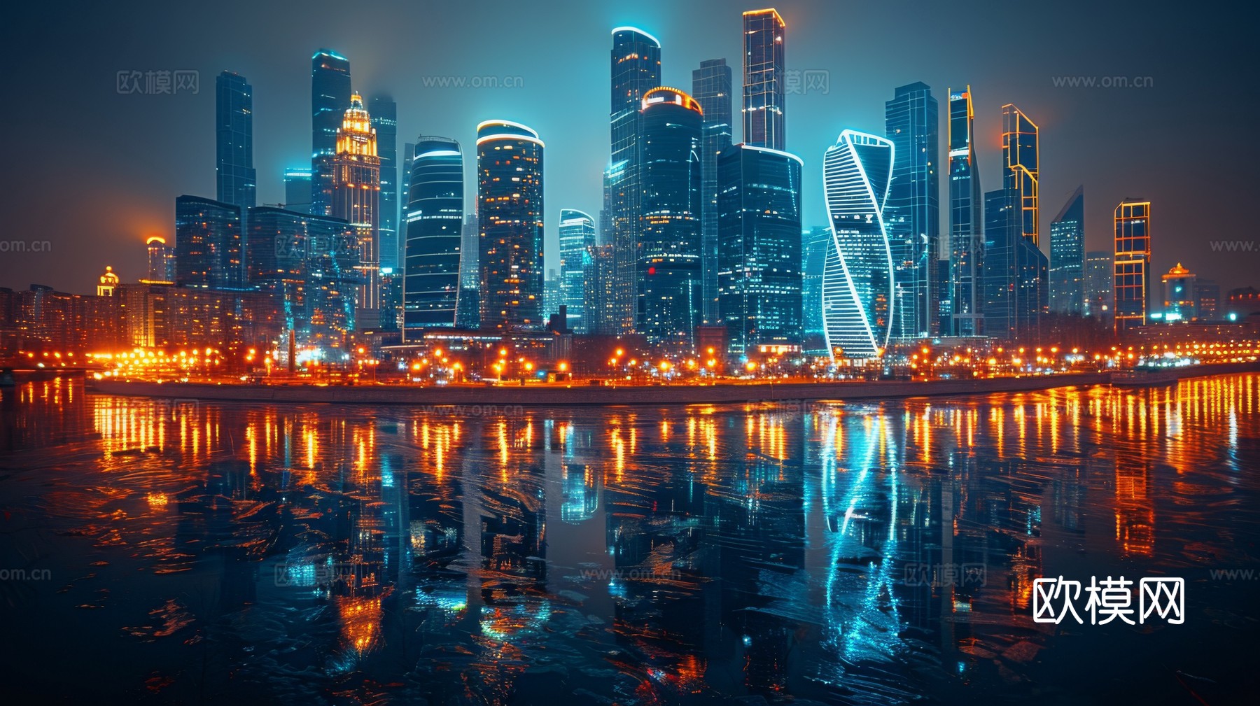 傍晚城市建筑都市风景下载（渲染图6）