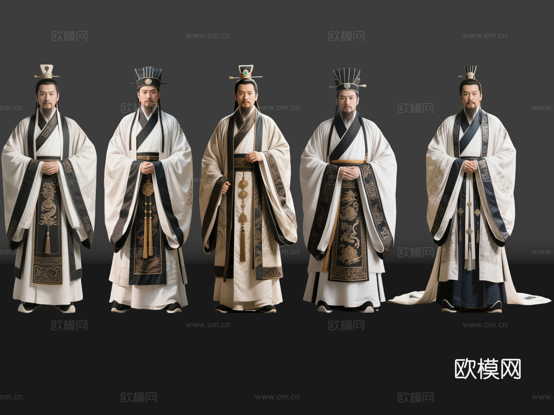 2D古装男子 古代军师 诸葛亮 古代谋士 影视剧角色su模型