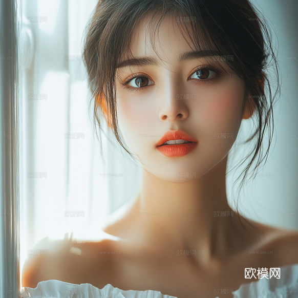 美女人物肖像挂画装饰画下载(渲染图3)