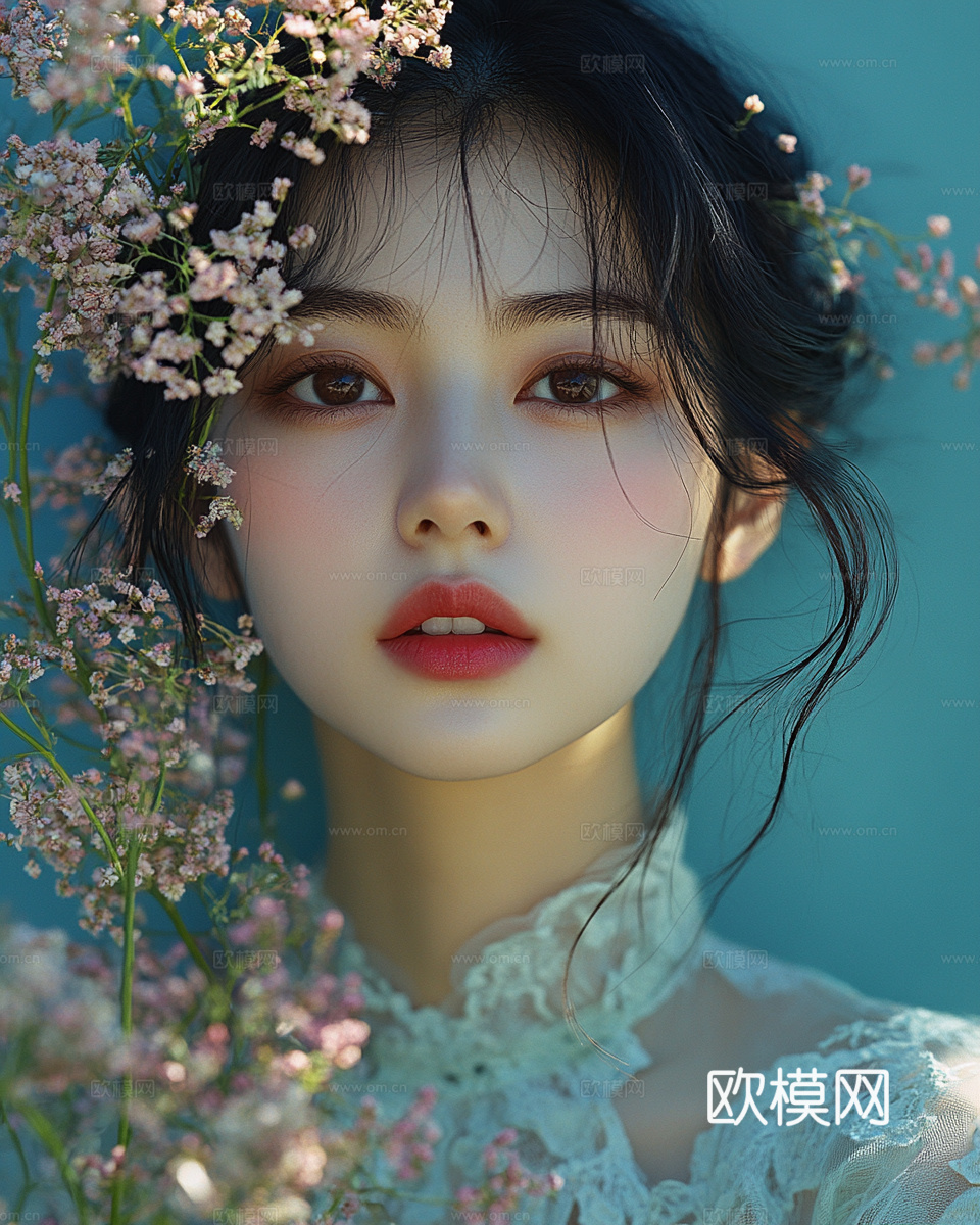 美女人物肖像挂画装饰画下载（渲染图6）