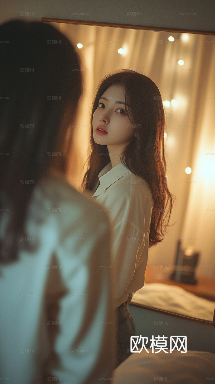 美女人物肖像挂画装饰画下载（渲染图3）