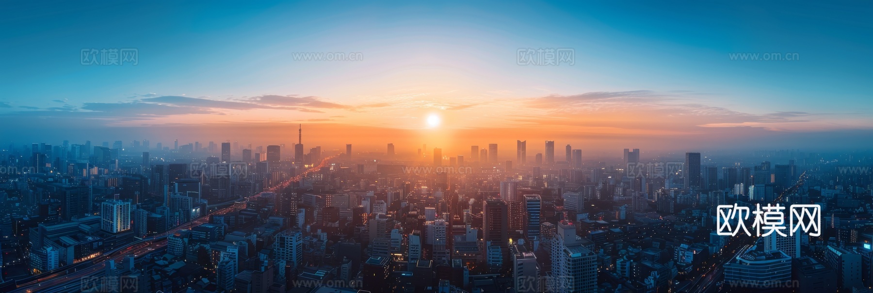 傍晚城市建筑都市风景
