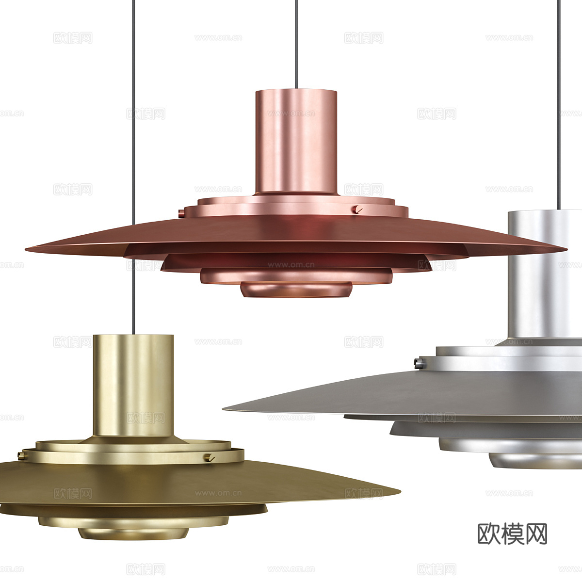 现代轻奢极简圆盘装饰吊灯3d模型