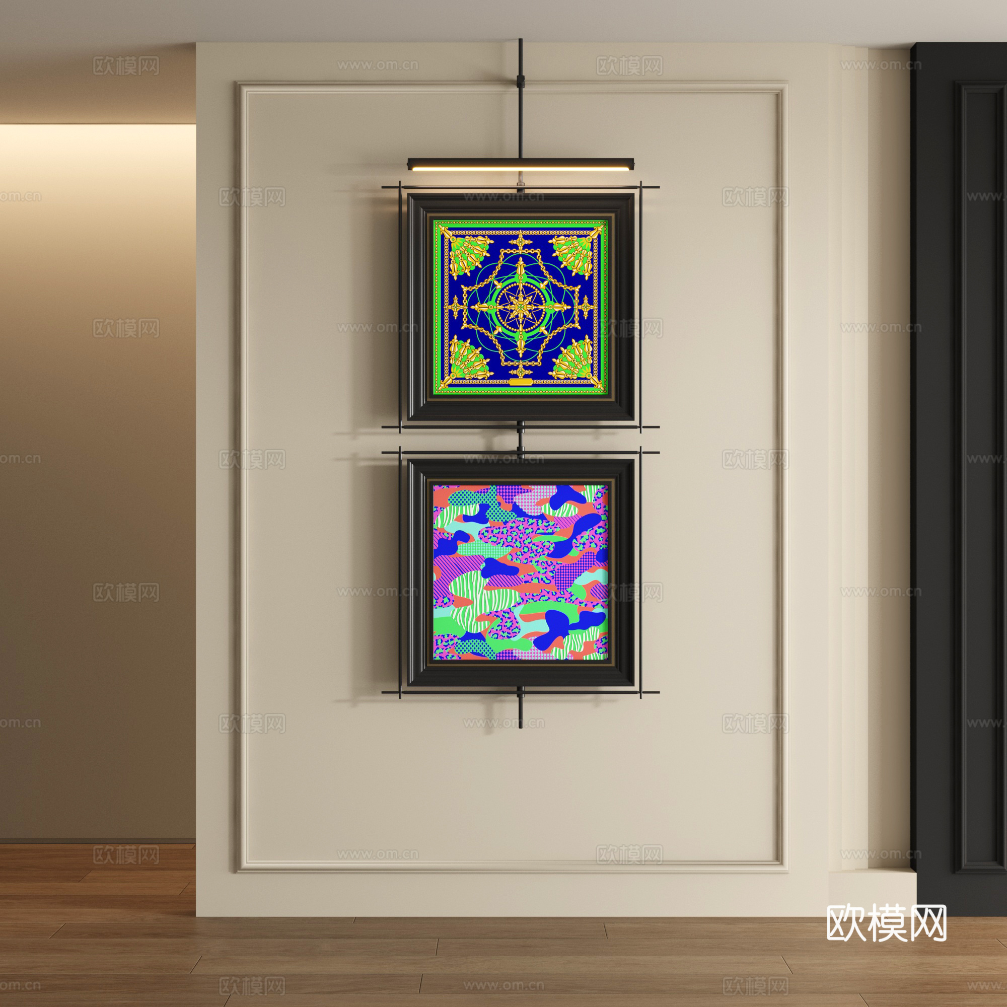 中古风装饰画3d模型