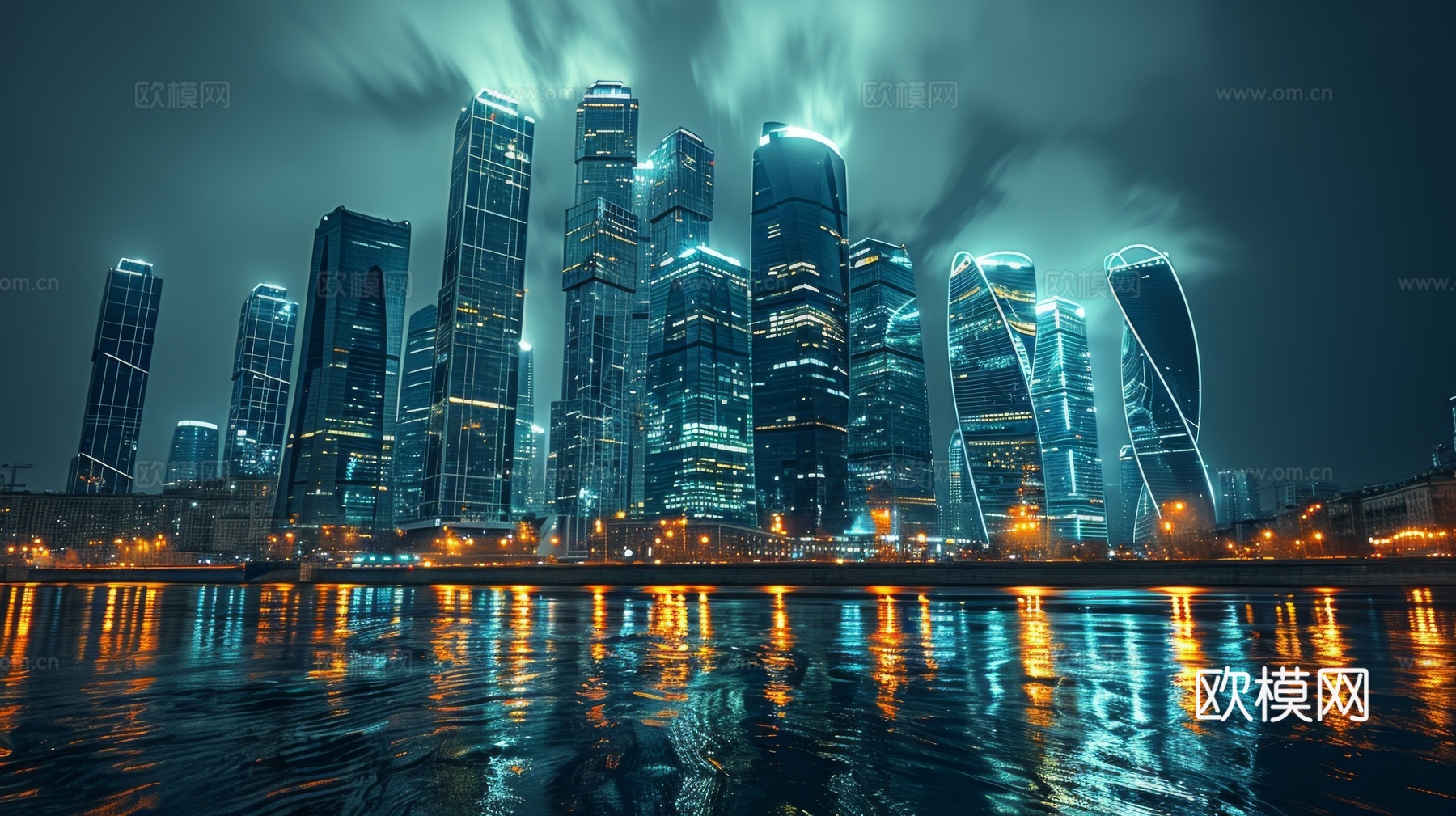 傍晚城市建筑都市风景下载（渲染图4）