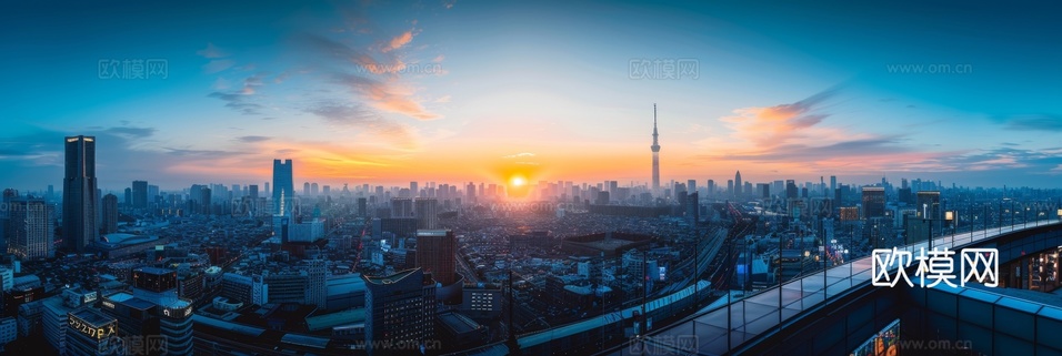 傍晚城市建筑都市風景下載(渲染圖5)