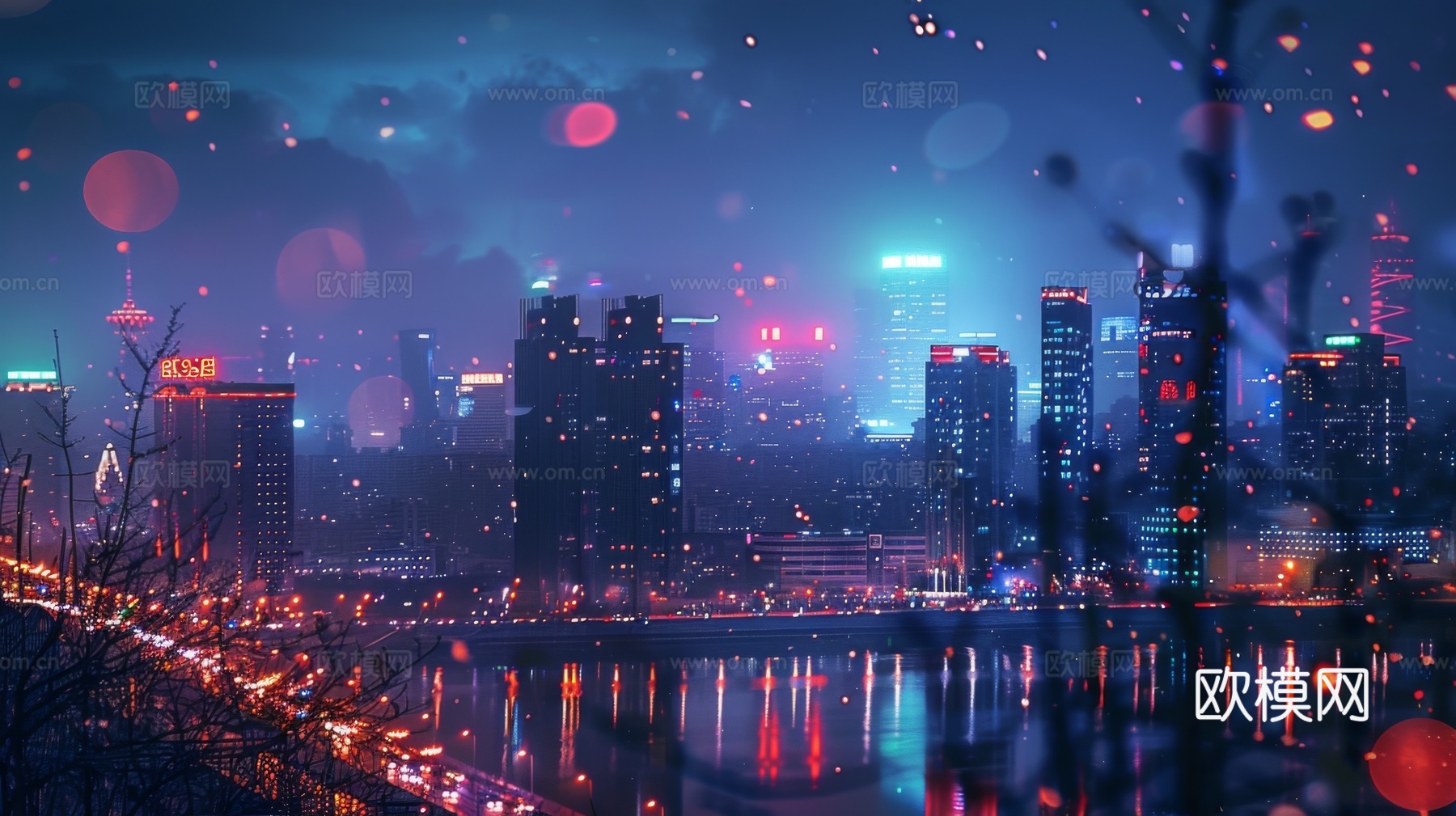 傍晚城市建筑都市风景