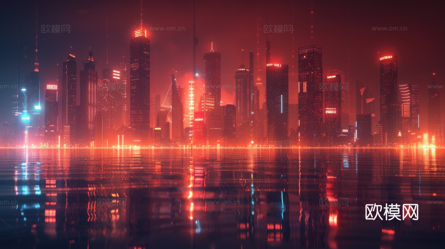 傍晚城市建筑都市风景下载（渲染图6）