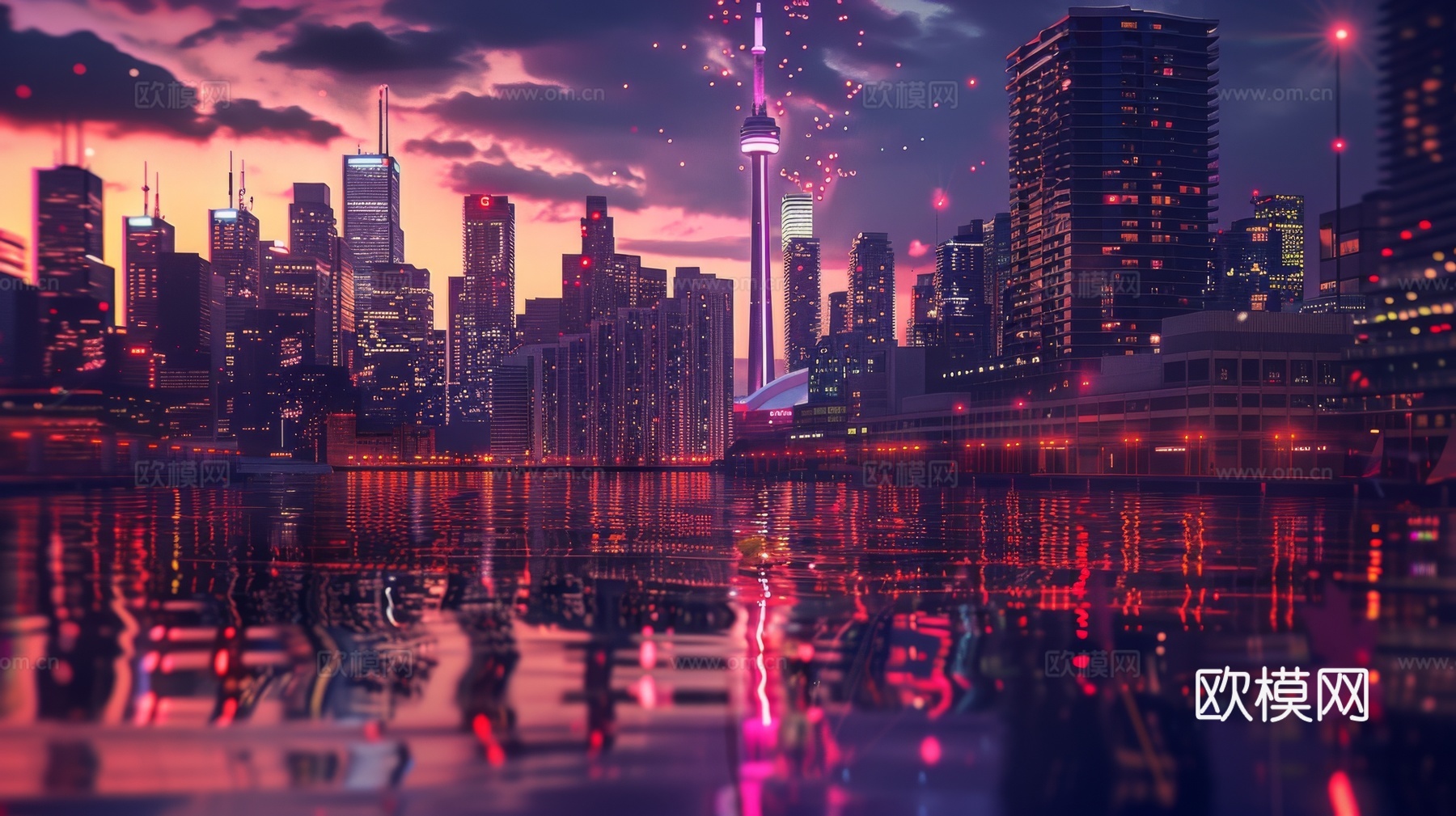傍晚城市建筑都市风景