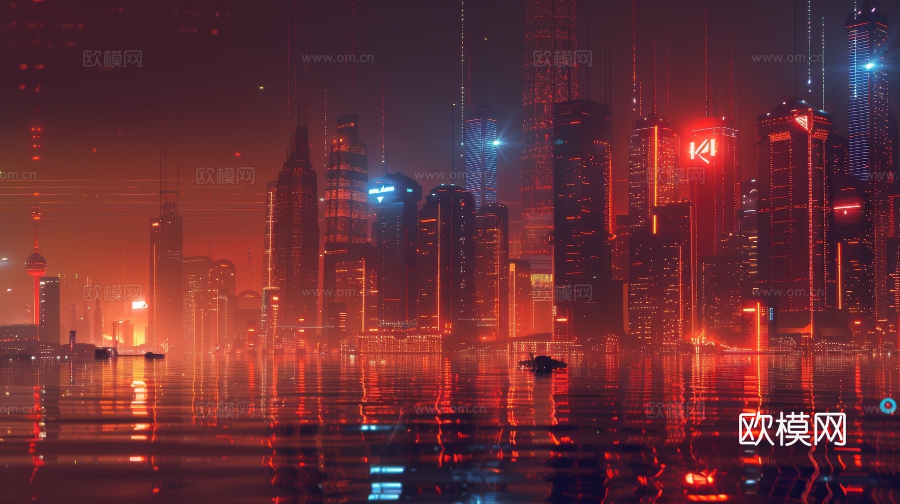 傍晚城市建筑都市风景