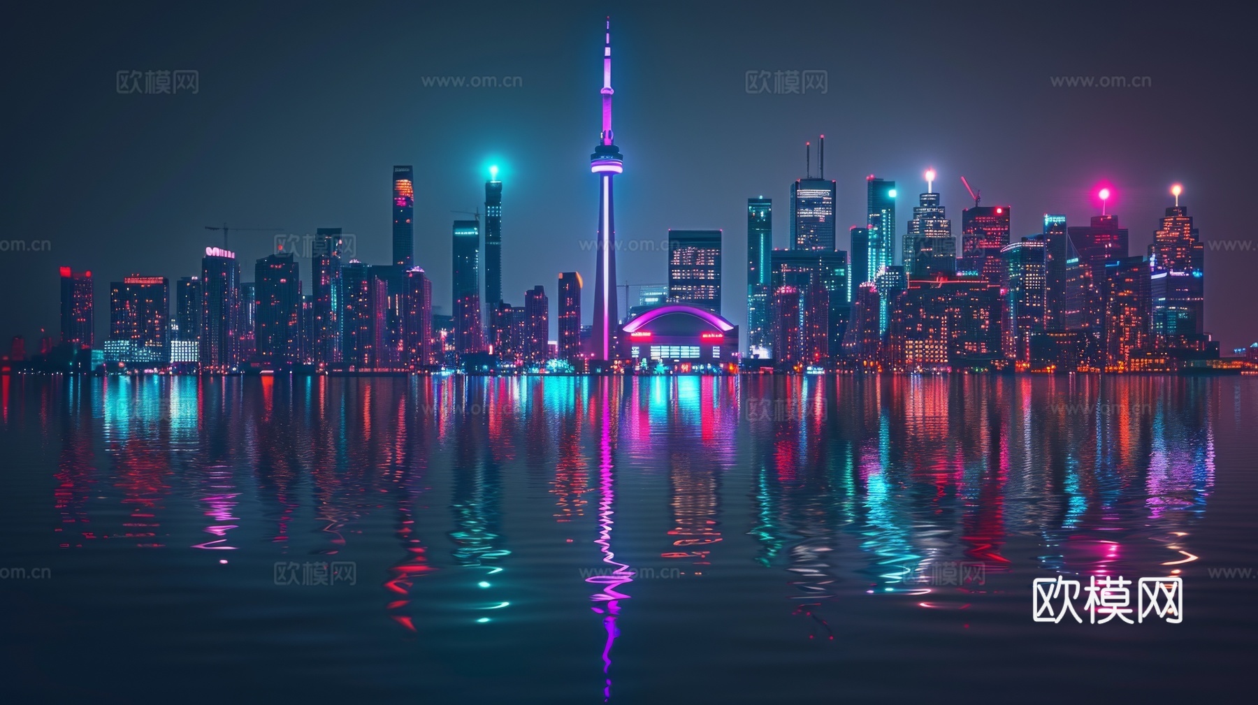 傍晚城市建筑都市风景