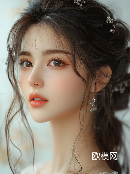 美女人物肖像挂画装饰画下载(渲染图2)