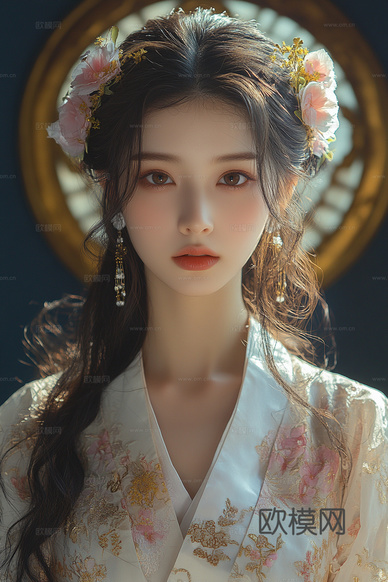 美女人物肖像挂画装饰画下载(渲染图3)