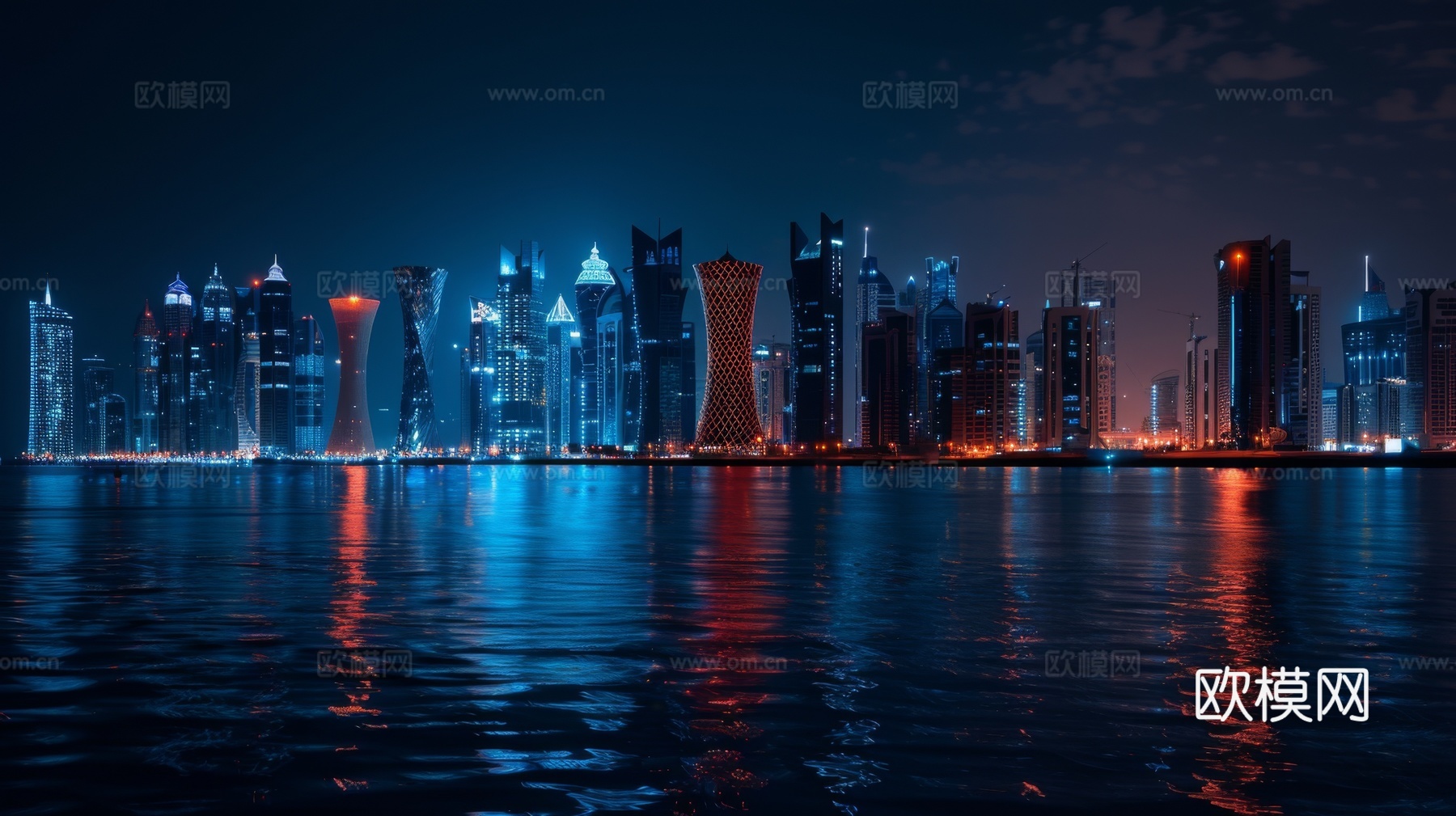 傍晚城市建筑都市风景