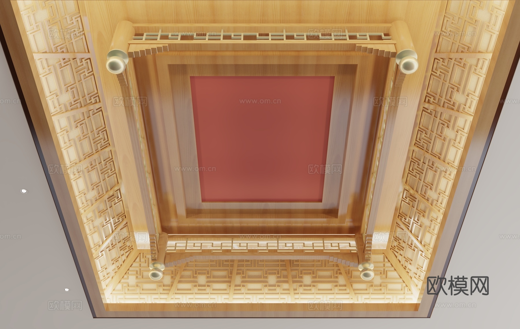 新中式天花吊顶3d模型