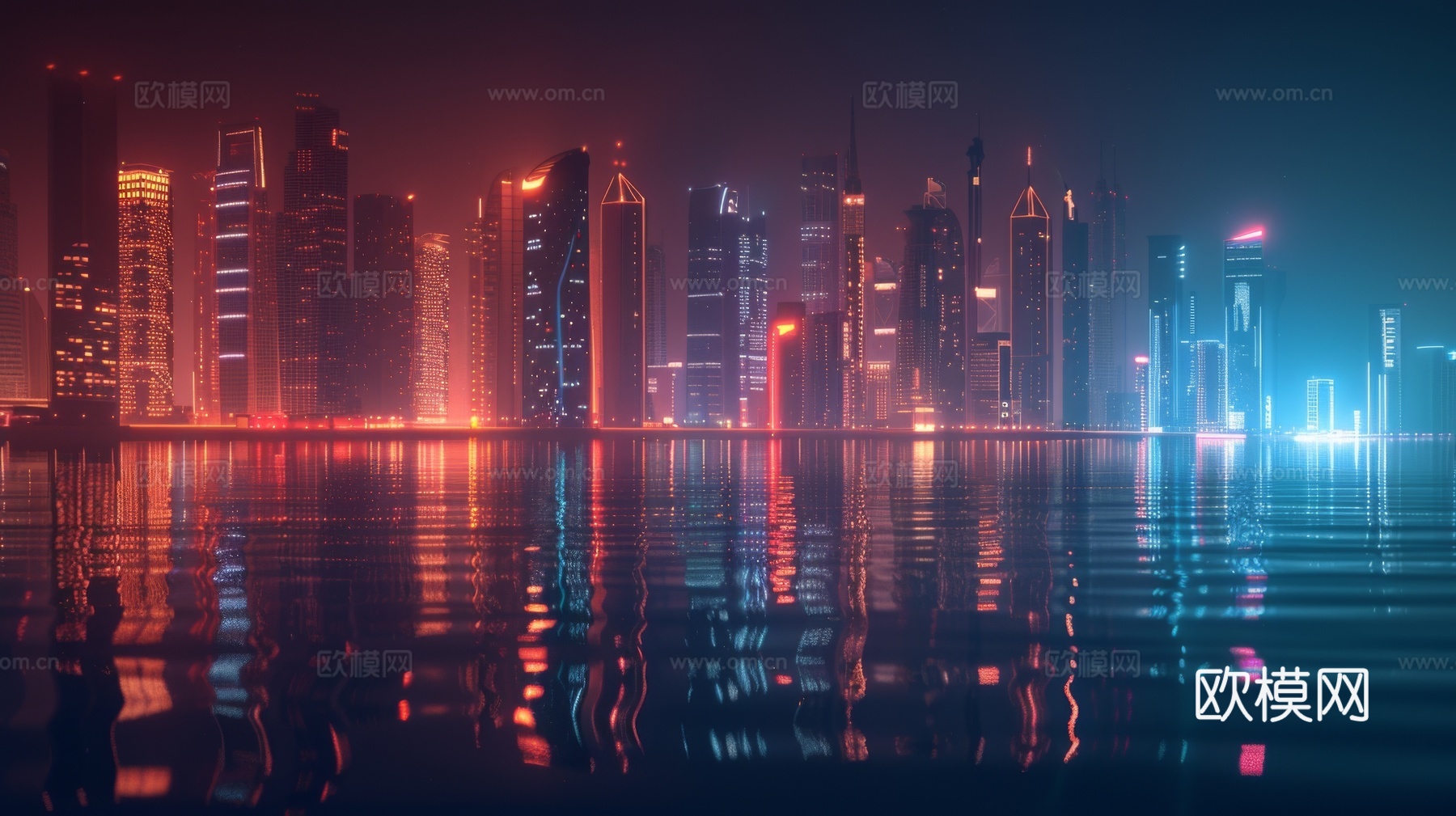 傍晚城市建筑都市风景