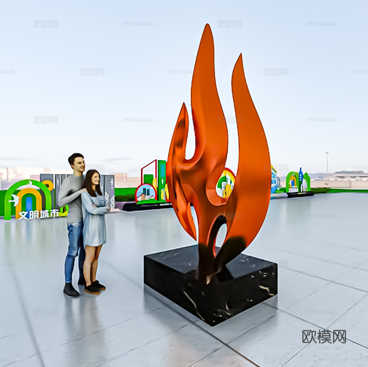 现代雕塑su模型