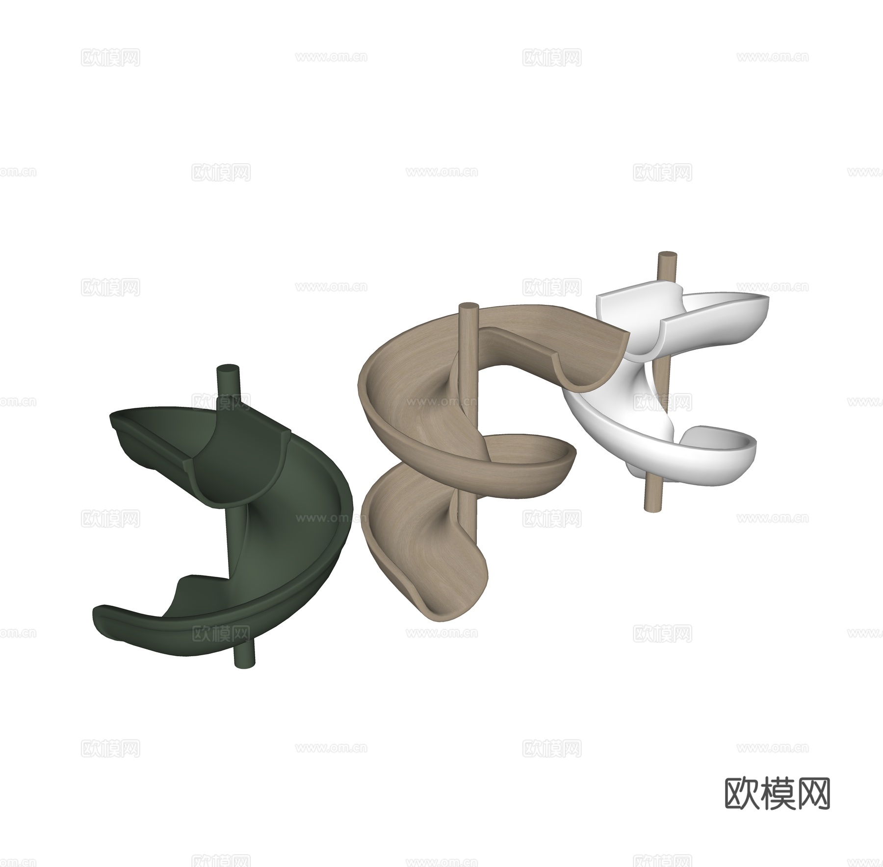 现代儿童滑滑梯su模型