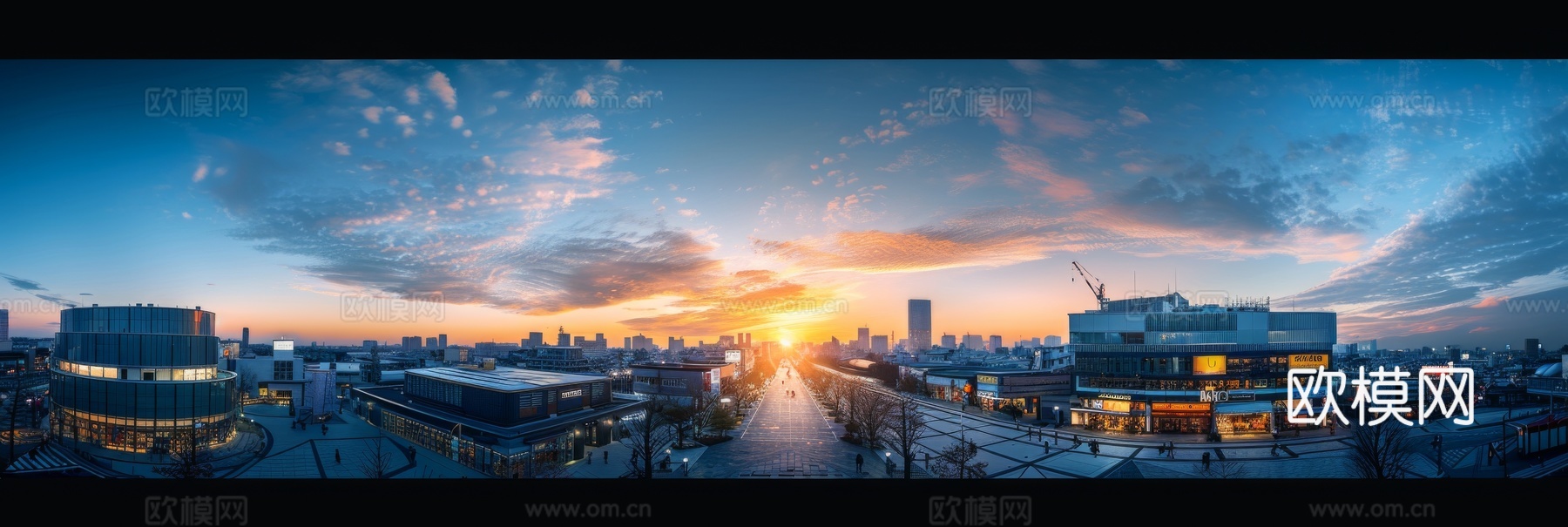 傍晚城市建筑都市风景