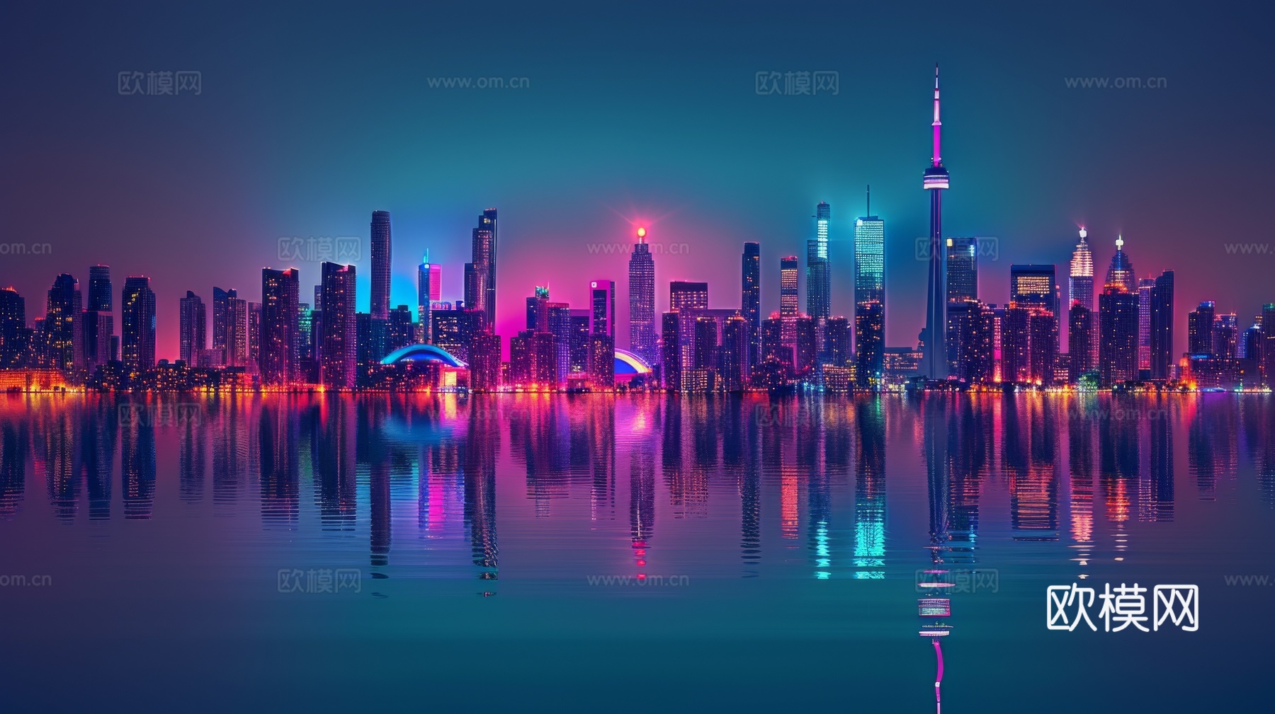 傍晚城市建筑都市风景