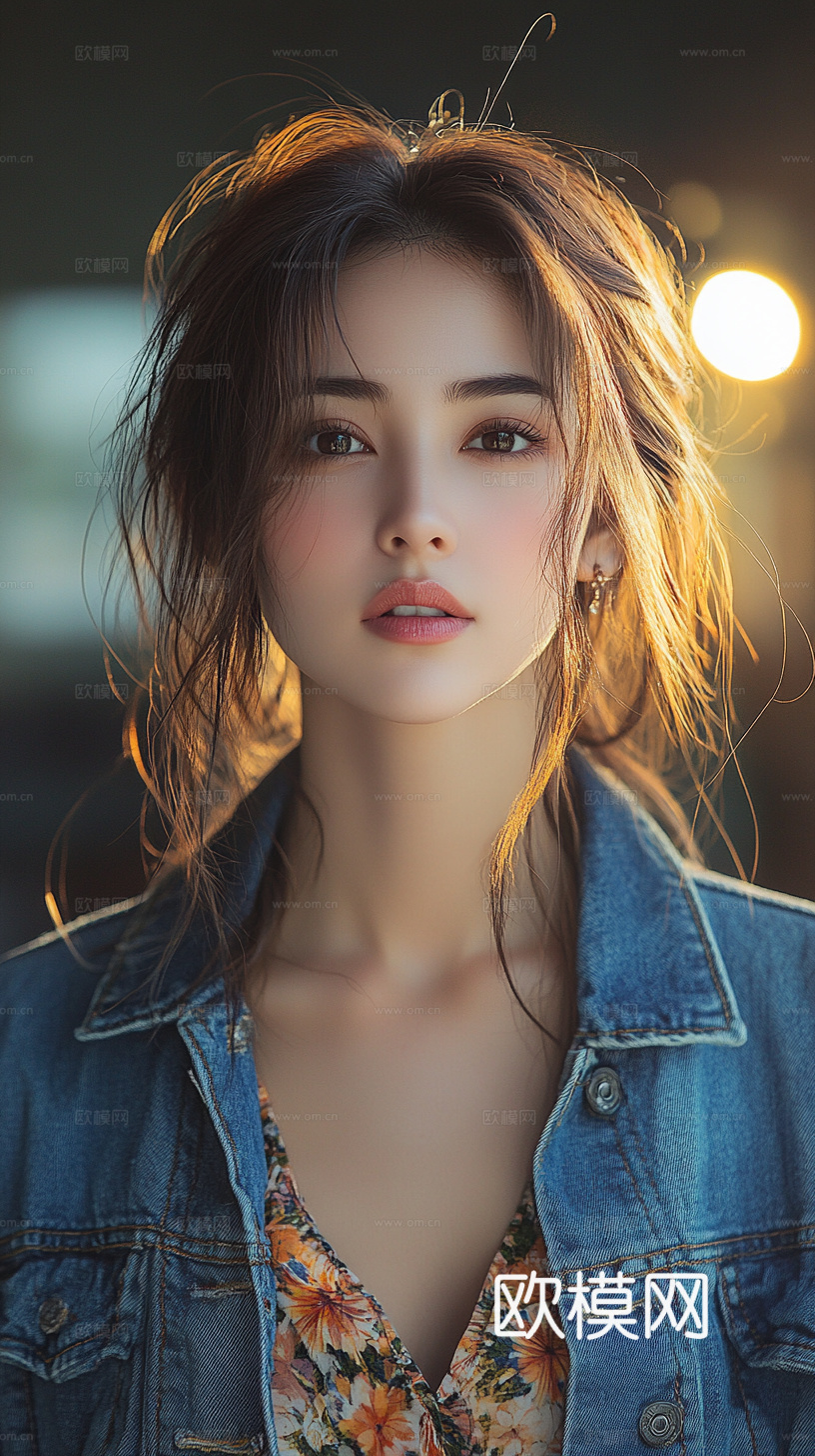 美女人物肖像挂画装饰画下载（渲染图2）