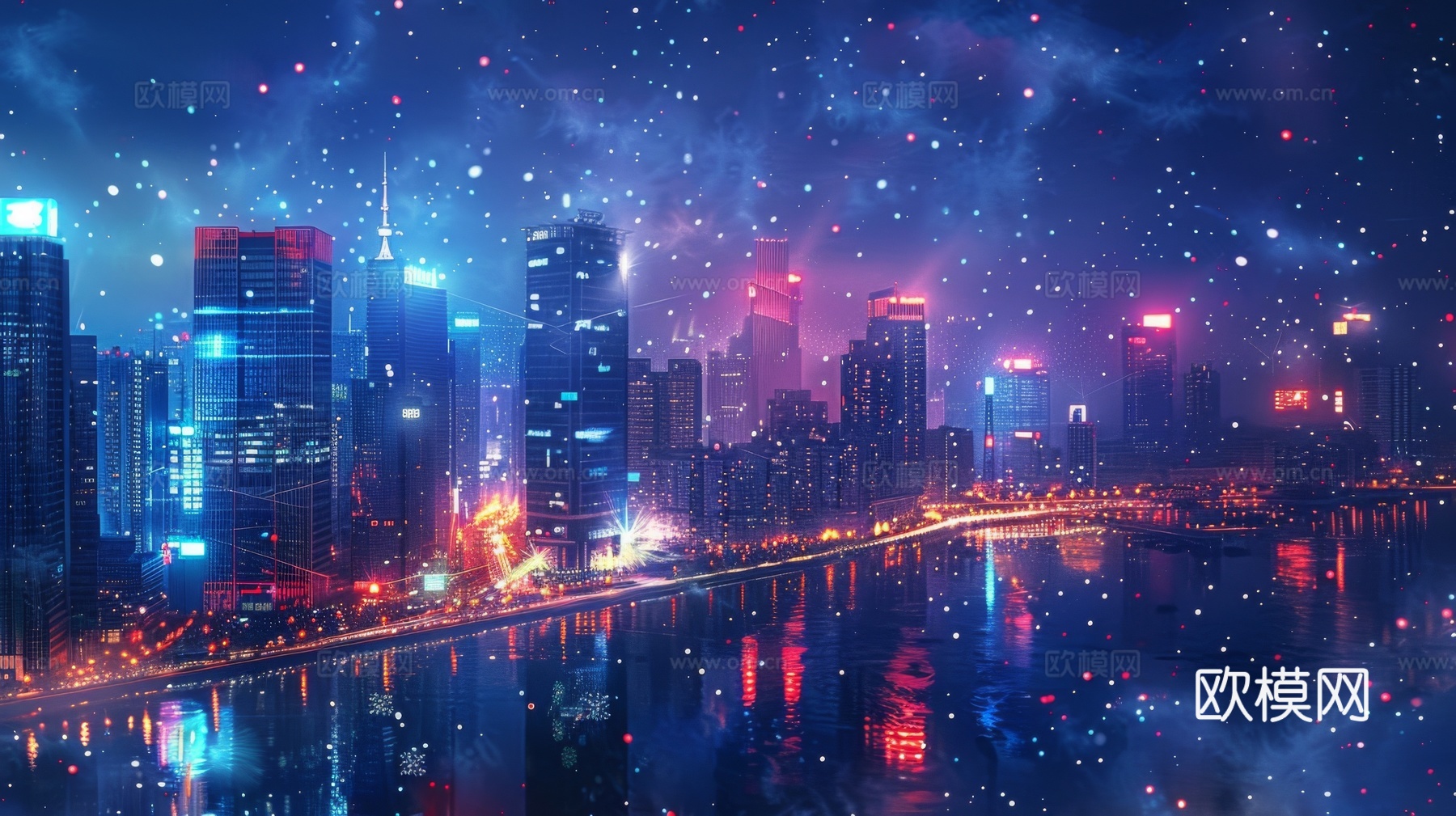 傍晚城市建筑都市风景下载（渲染图8）