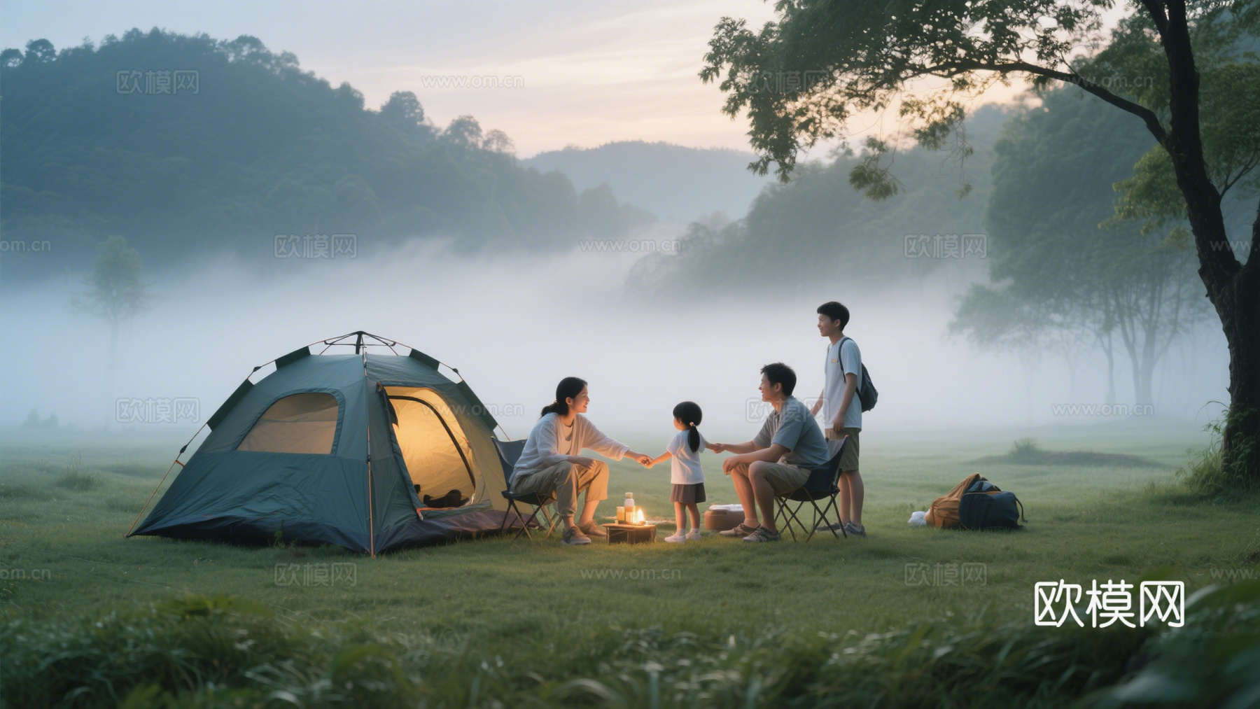 露营 营地 户外亲子活动 户外研学 现代城市外景下载