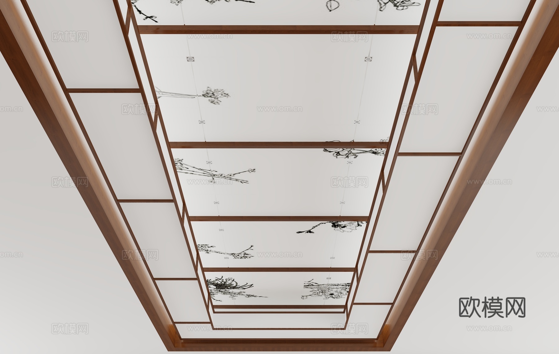 新中式天花吊顶3d模型