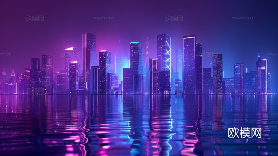 傍晚城市建筑都市风景下载(渲染图7)