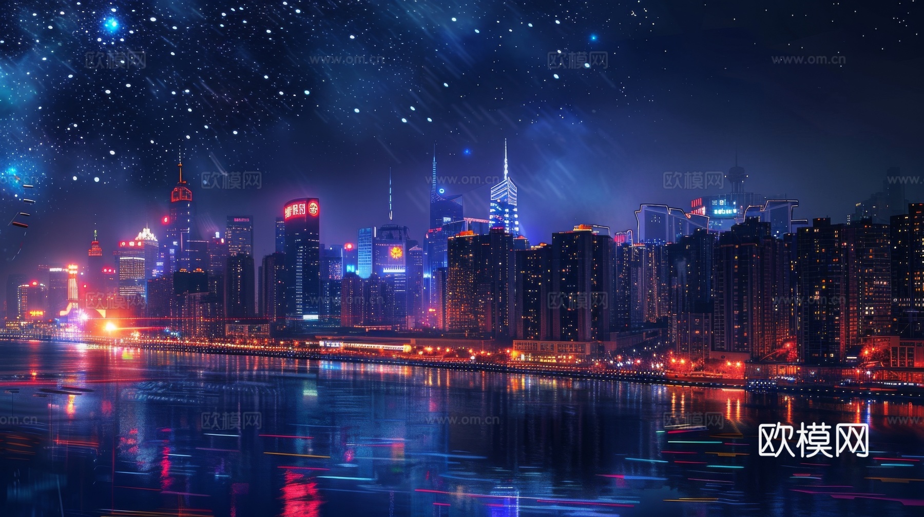 傍晚城市建筑都市风景