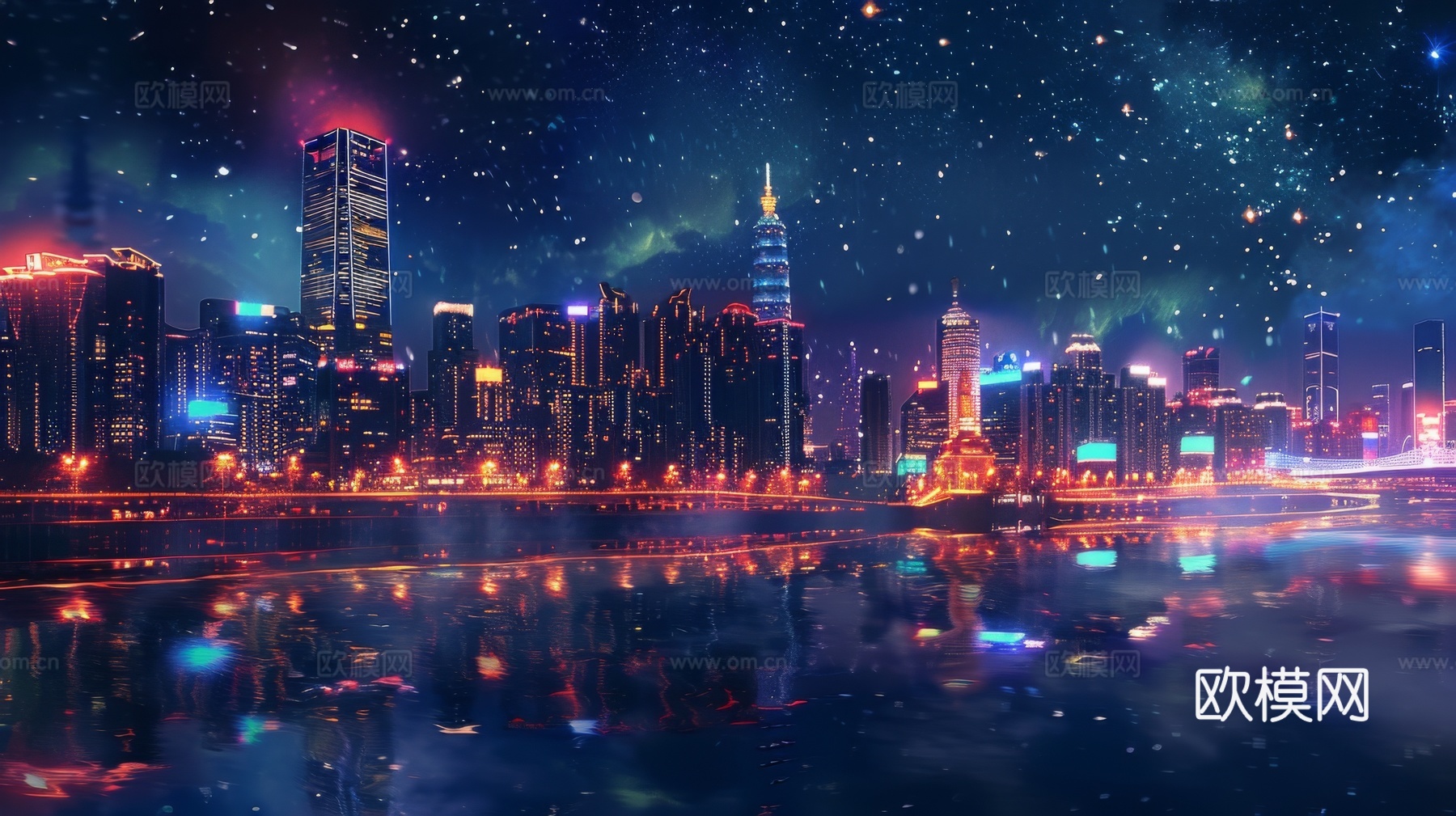 傍晚城市建筑都市风景