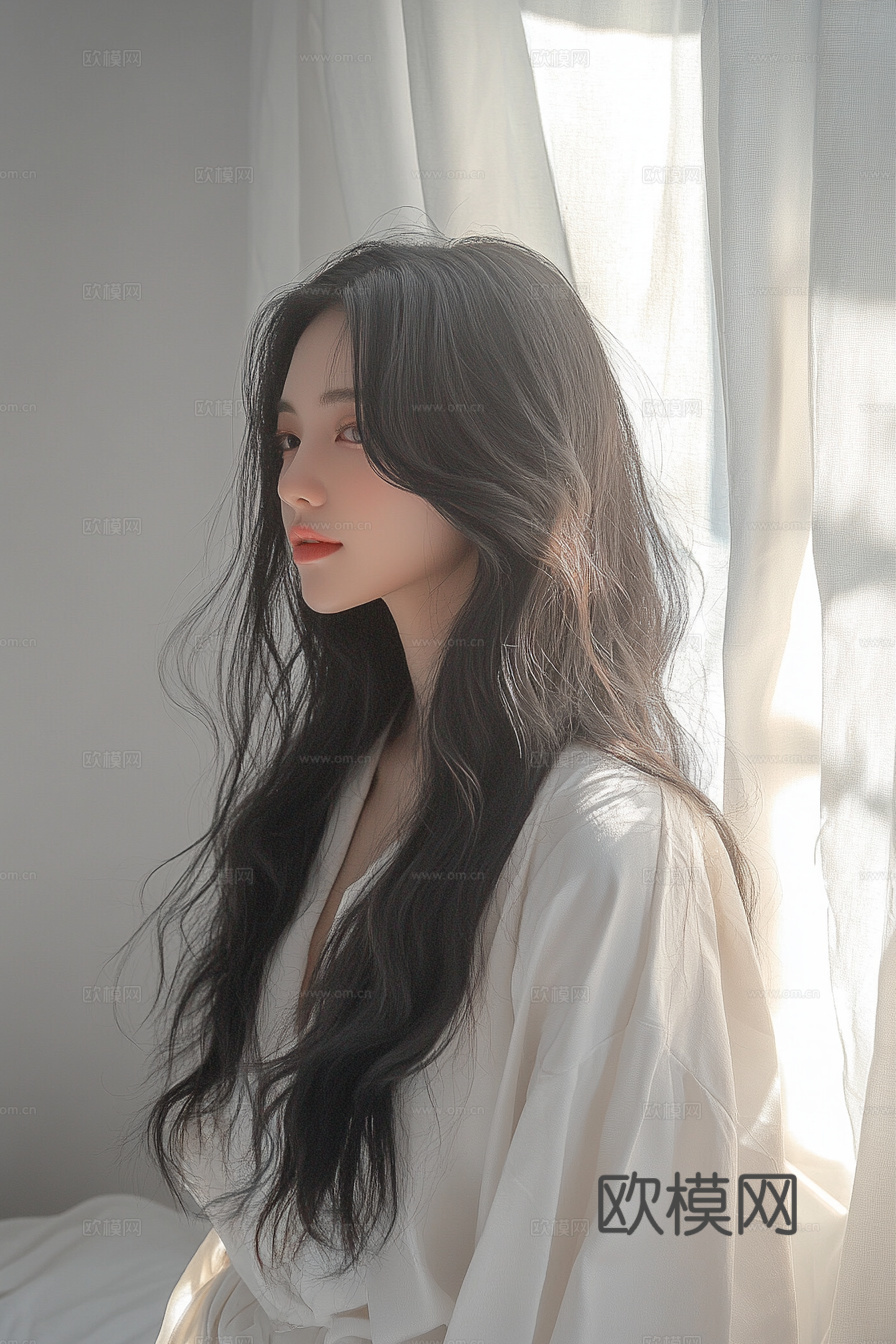 美女人物肖像挂画装饰画下载（渲染图3）