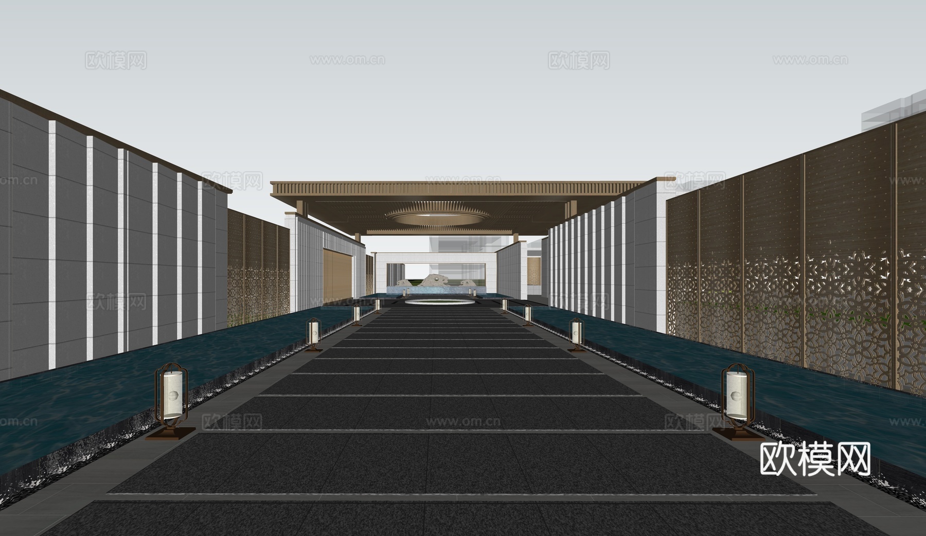 现代售楼处 售楼处景观 博物馆 展览馆 会展中心su模型