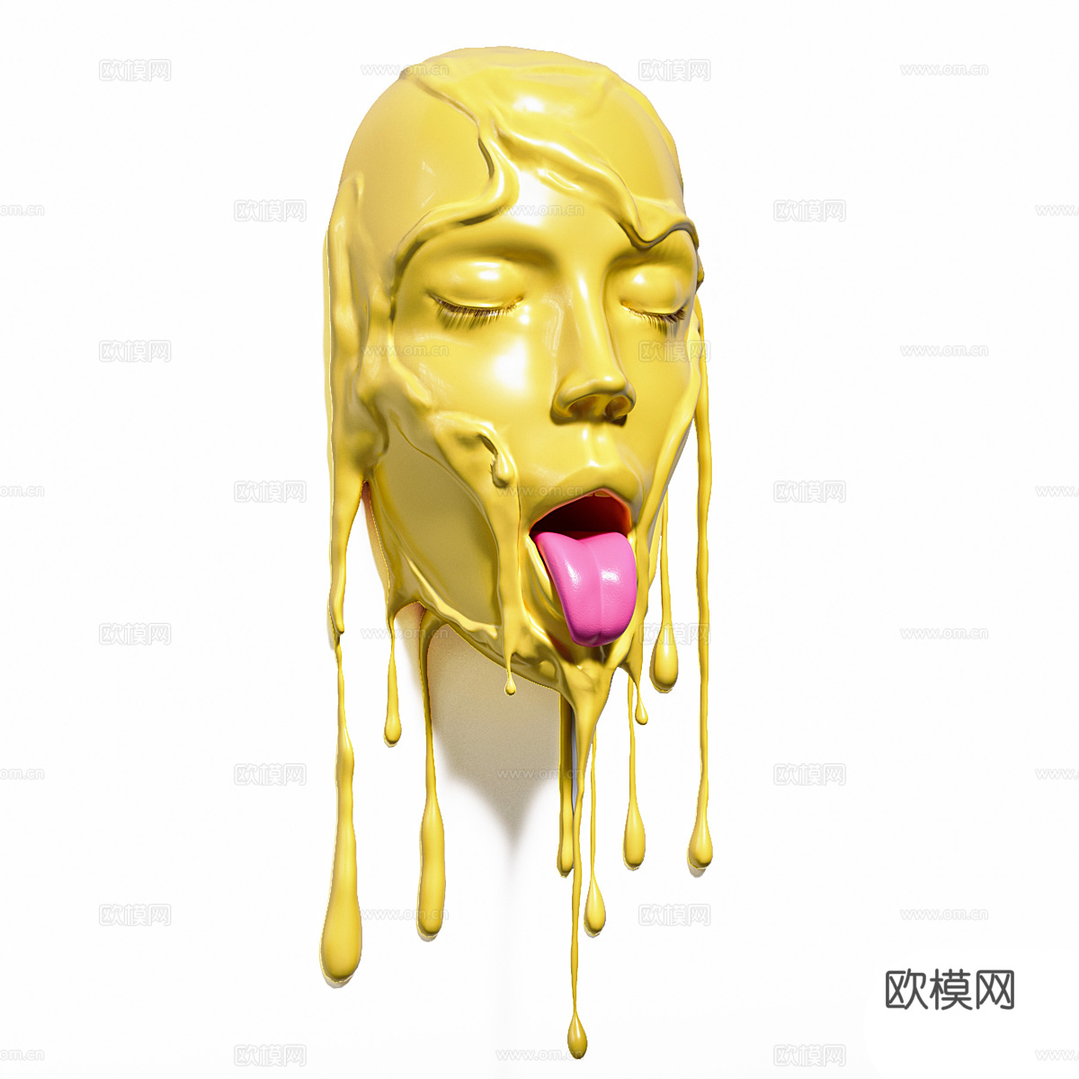 现代意式极简面部艺术雕塑3d模型