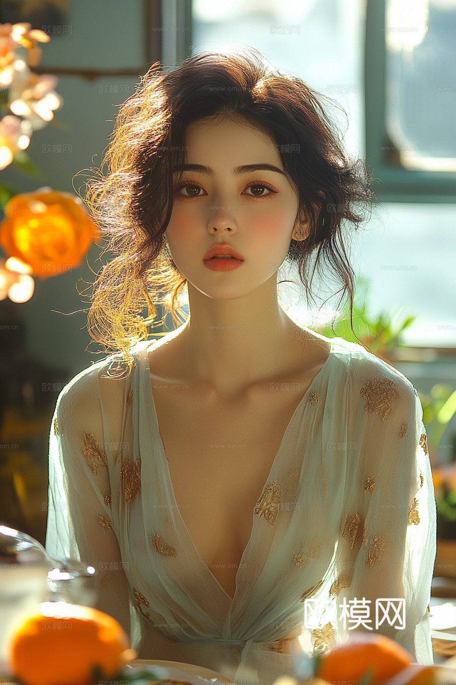 美女人物肖像挂画装饰画下载（渲染图7）