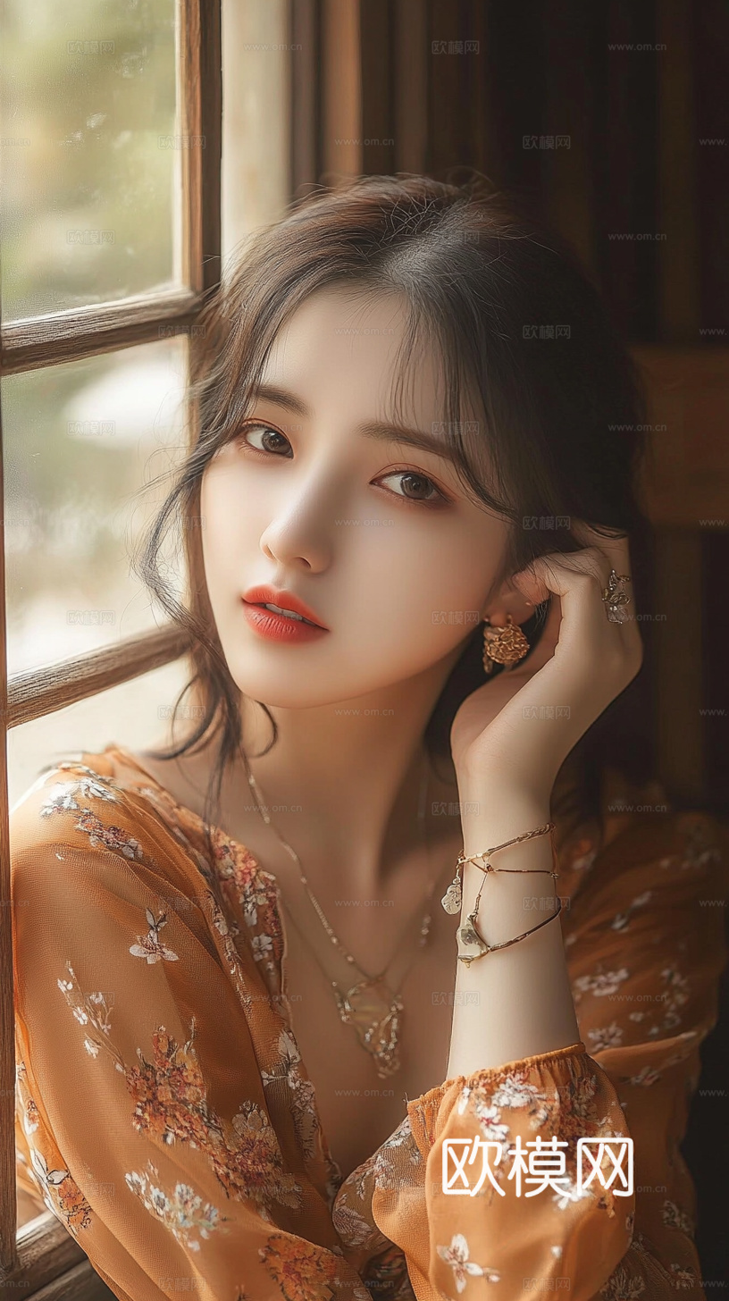 美女人物肖像挂画装饰画