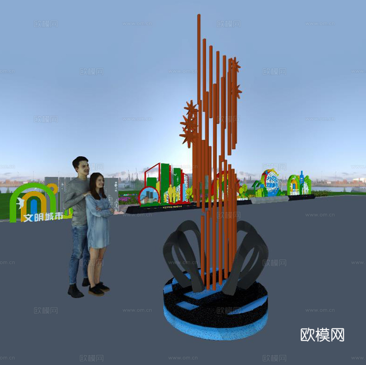 现代雕塑su模型