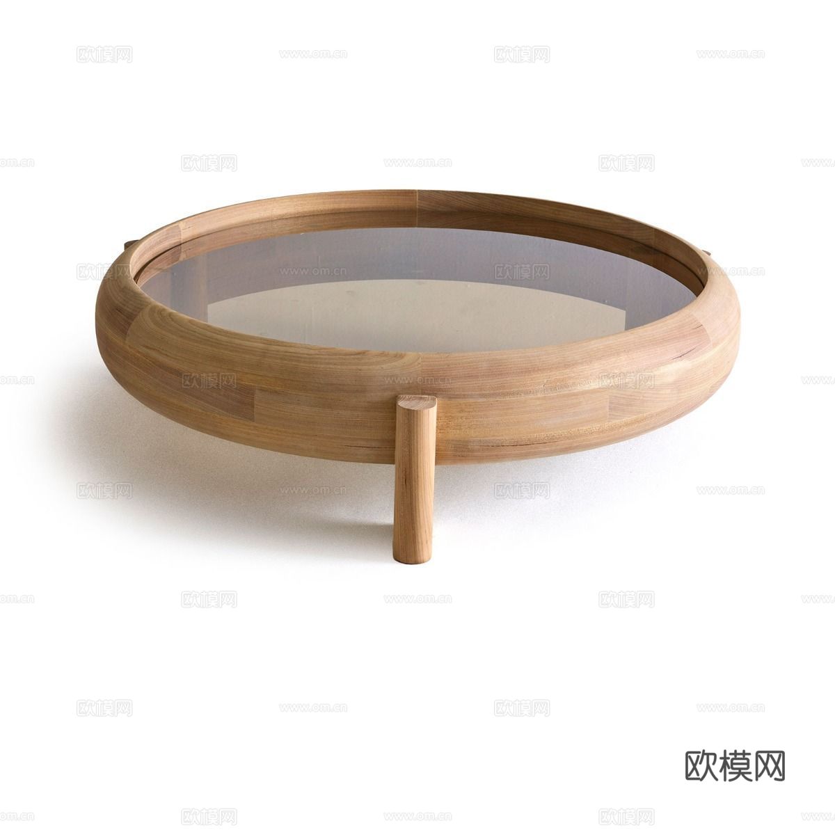 北欧简约小户型圆形茶几客厅小咖啡桌实木茶几玻璃实木茶几su模型