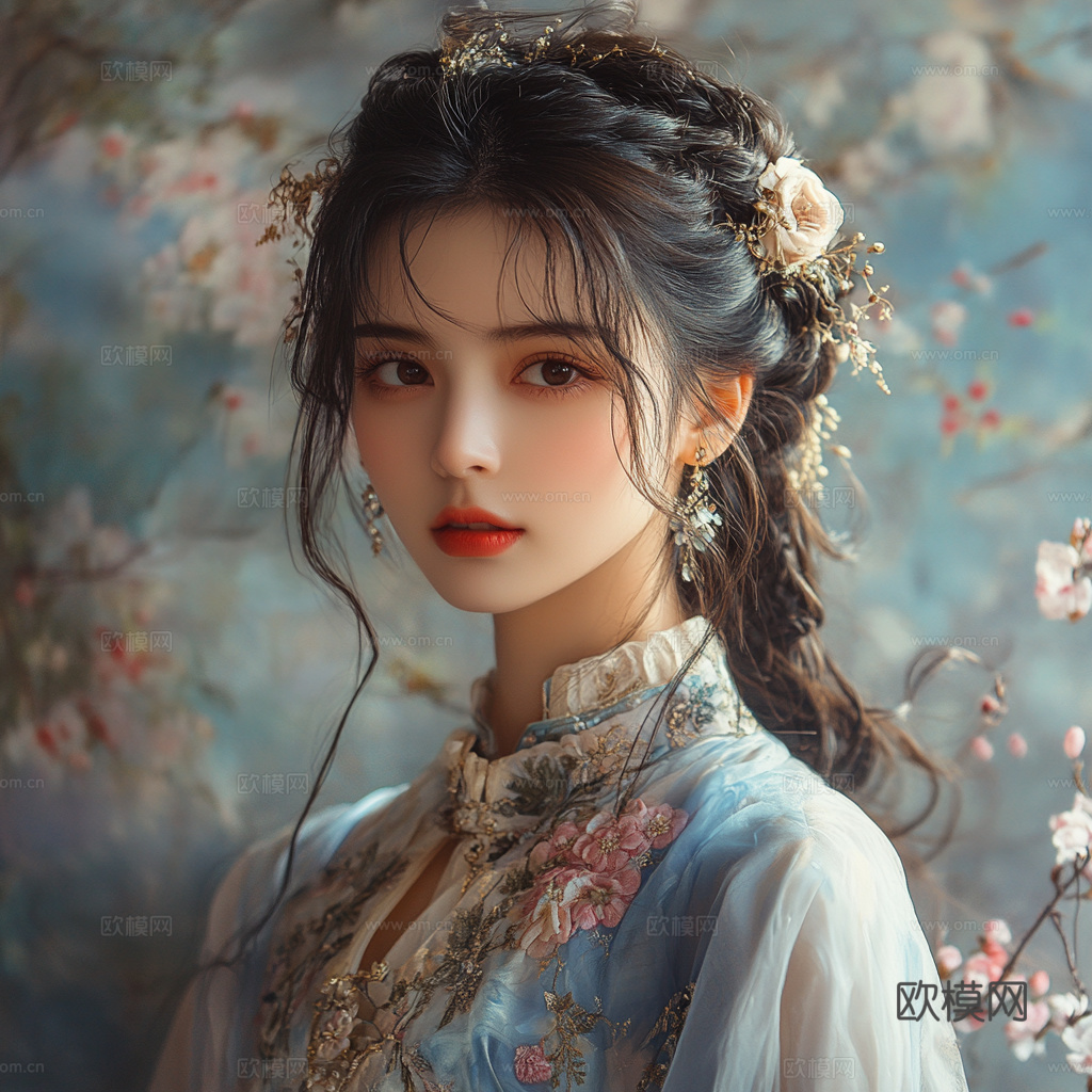 美女人物肖像挂画装饰画