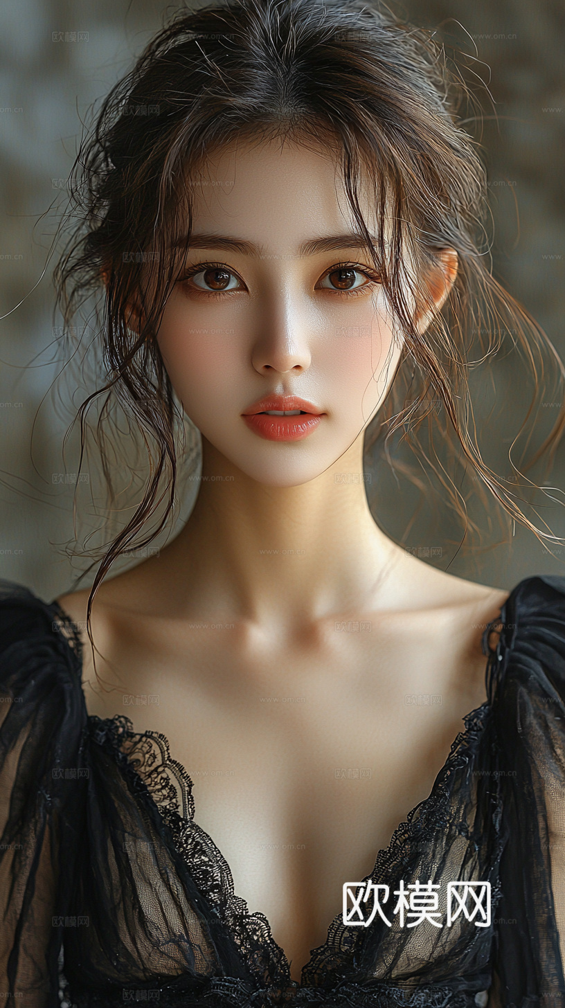 美女人物肖像挂画装饰画下载（渲染图7）