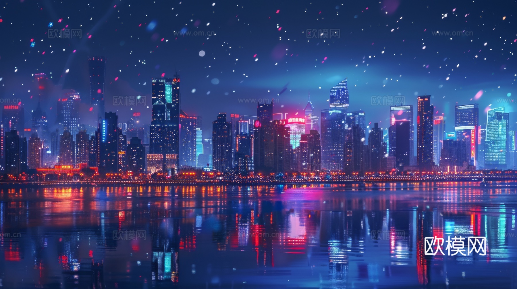 傍晚城市建筑都市风景