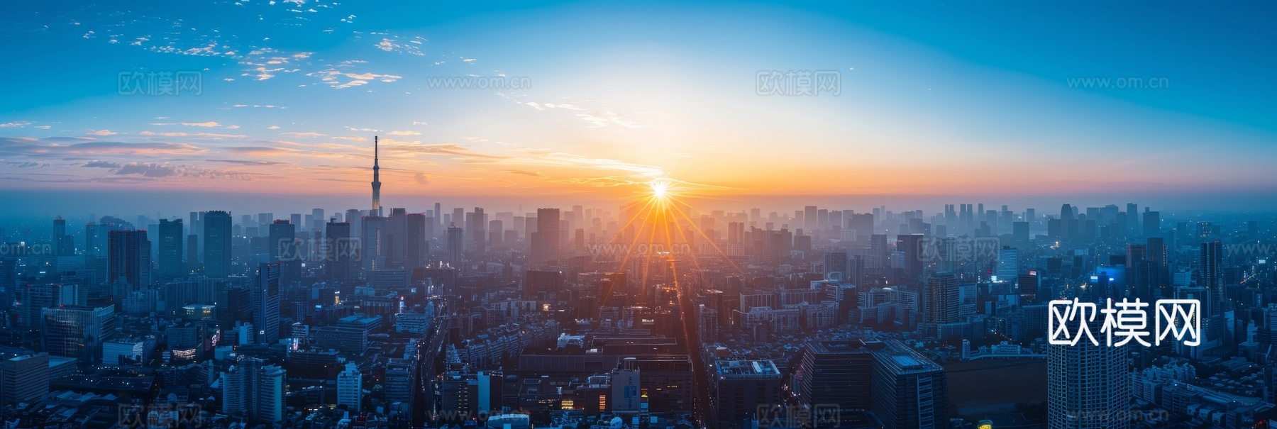 傍晚城市建筑都市风景