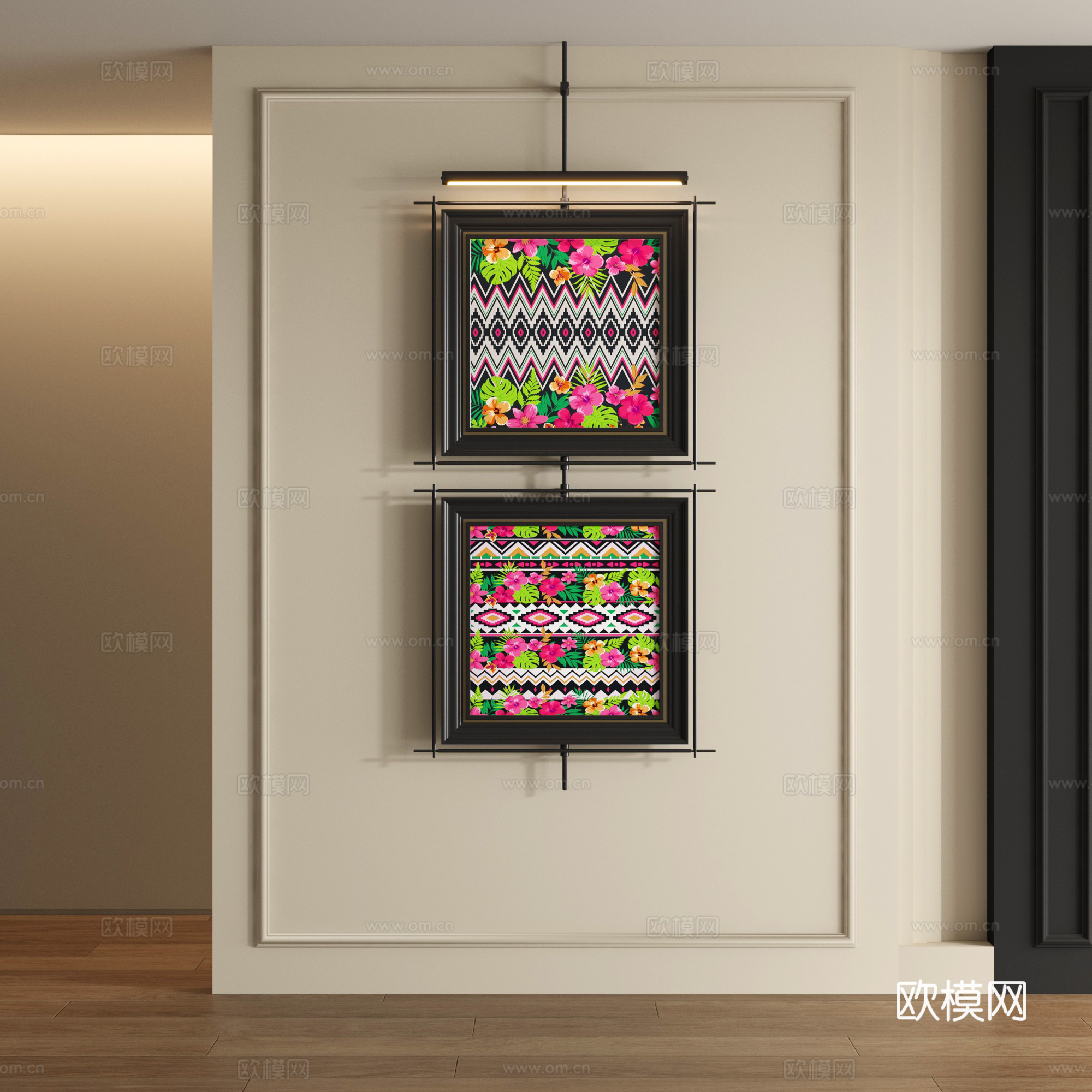 中古风装饰画3d模型