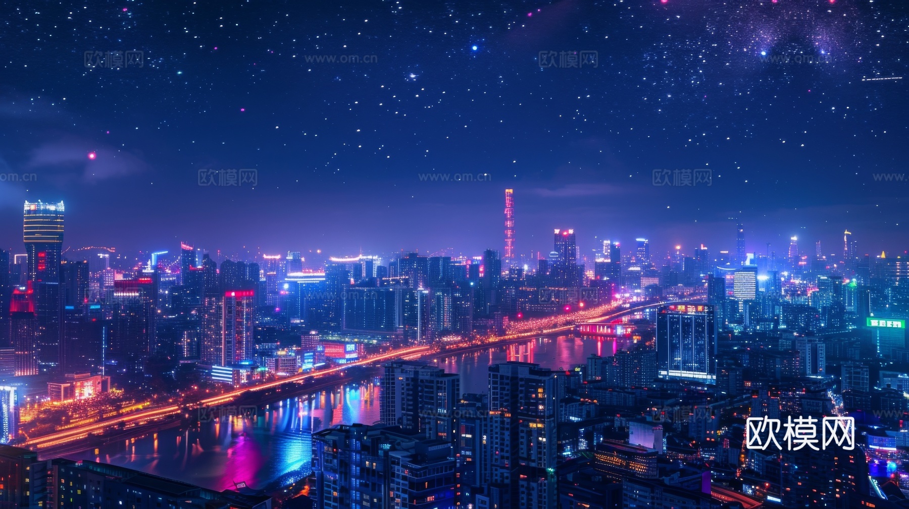 傍晚城市建筑都市风景