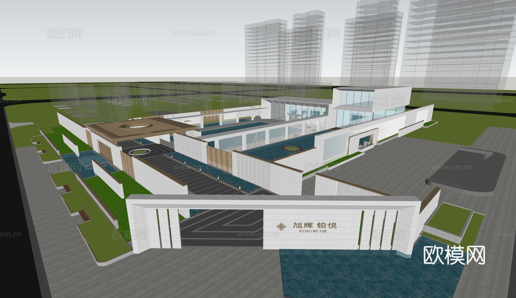 现代售楼处 售楼处景观 博物馆 展览馆 会展中心su模型